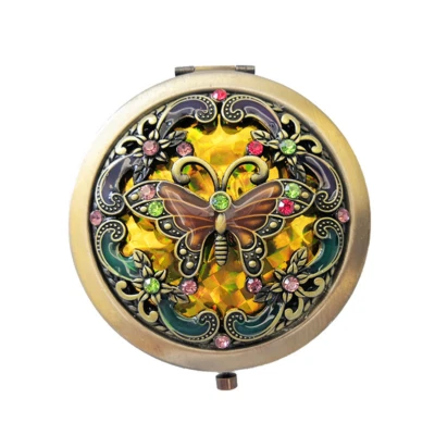 Faltbar Rund Spiegel Makeup Kosmetik Kompakt Kommode Pocket Doppelseitig Tragbar - Bild 1 von 4