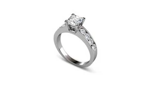 Sterling Silver 925 Plated Women's CZ Princess Cut Eternity Wedding Band Ring - Picture 1 of 2