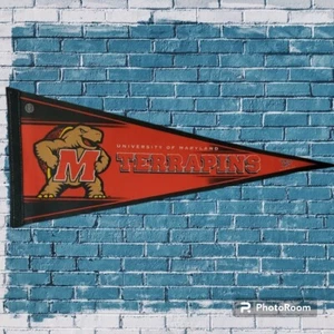 Vintage NCAA 12 X 30 Wincraft USA feltro pennant University of Maryland Terrapins - Foto 1 di 9