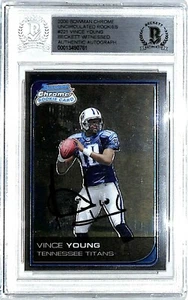 2006 Bowman Chrome Uncirculated VINCE YOUNG Signed Rookie Card BAS Witness Slab - Picture 1 of 3