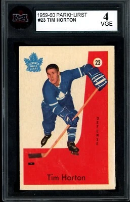 1959-60 PARKHURST NHL Hockey #23 Tim Horton HOF KSA 4 VG-EX Toronto Maple Leafs - Image 1 of 2
