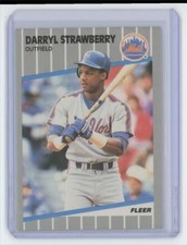1989 Fleer Darryl Strawberry . New York Mets #49.