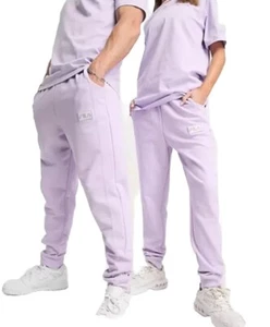 Fila Owen Unisex Sweat Pants With Seam Detail In Pastel Lilac Size Uk Medium - Picture 1 of 7