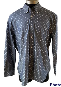 Charleston Threads Men's Dress Shirt Nautical Sz Large Long Sleeve Chambray New - Picture 1 of 8