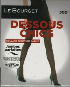 LE BOURGET - DESSOUS CHICS - COLLANT RESISTANT SATINE - 30 DEN - NOIR - T. 1 - Imagen 1 de 2
