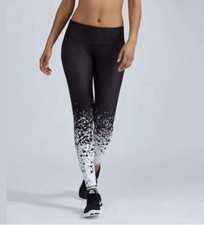 Noli Yoga Athletic Stretch Leggings - Black / White Fade Women’s Size S