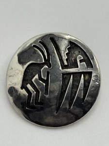 Vintage Raymond Sequaptewa Hopi Native American Sterling Silver Brooch Pendant - Picture 1 of 11