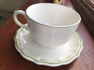 Gien Filet Vert Jumbo Tea Cup And Saucer 9cm 50cl Made in France - Picture 1 of 7