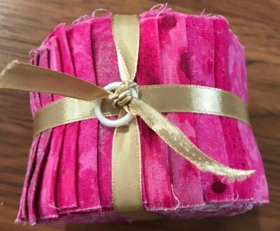 Jelly Roll Dark Pink 2 1/2” X 42”  20 Elements Strips 10 Designs 100% Cotton - Image 1 of 4