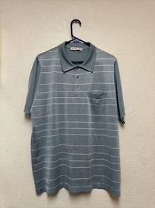 MONTAGUT PARIS Men’s Blue Striped POLO SHIRT Sz 7 Read Description - Picture 1 of 9