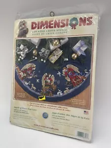 Dimensions Angels of Peace Blue Tree Skirt Counted Cross Stitch Kit #8717 Sealed - Picture 1 of 6