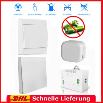 FUNK WANDSCHALTER EINBAU-SCHALTER WECHSELSCHALTER WAND-SENDER KABELLOS UNTERPUTZ - Bild 1 von 4