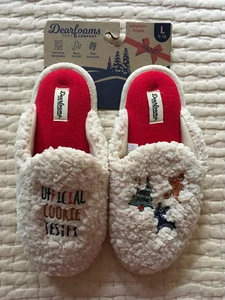 New Dearfoams Memory Foam Women's Bed Slippers Cozy Comfort Holiday Size L/ 9-10 - Picture 1 of 4