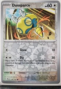 REVERSE HOLO Dunsparce 128/162 NM / M - Temporal Forces Pokemon Card - Picture 1 of 2