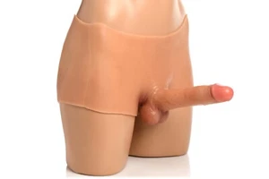 Boner Briefs Silcon Penis Strap On Anal Opening FTM Realistic Feel Poseable - Picture 1 of 24