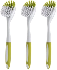 Scrub Brush for Dish Kitchen Sink Pot Pan with Stiff Bristles, Yellow-green, 3pc - Picture 1 of 7
