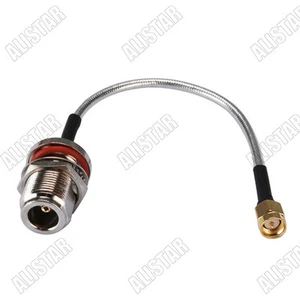 N Jack Female Bulkhead to SMA Male Plug Semi-Flexible .141" RG402 50cm Cable - Picture 1 of 3