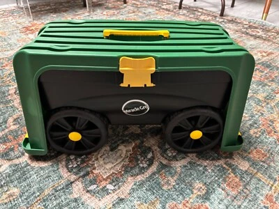 4-in-1 Garden Stool Multi-Use Scooter Rolling Cart Storage Bin & Seat New in box - Image 1 of 4