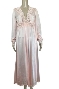 70er Jahre Olga pfirsichfarbener langer Sweep Nylon Spitze Morgenmantel Peignoir Dessous 9737 Gr. S - Bild 1 von 20
