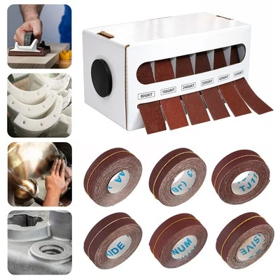PETS-SUPPLIER-LOVE 80-600Grit Emery Burnish Tools Cloth Roll Abrasive Sand Paper Sanding Sheets Box