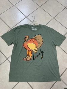Camiseta para mujer 2XL verde Howdy vaquero pavo gráfico de acción de gracias nueva con etiquetas - Imagen 1 de 1