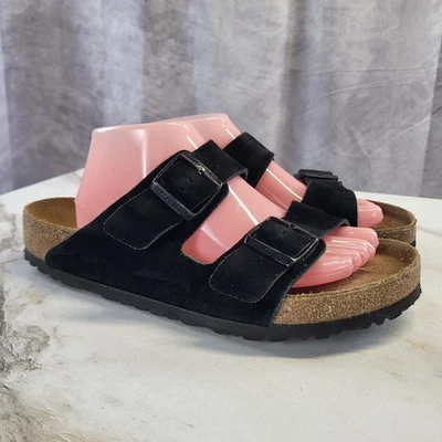 Birkenstock Arizona Suede Sandals Men's Size 43 Black - Image 1 of 4