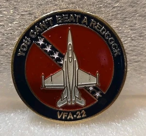 NAVAL USN CHALLENGE COIN - VFA-22 THE FIGHTING REDCOCKS - YOU CAN'T BEAT - Picture 1 of 3