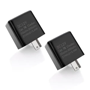 12V Speed Adjustable 2 Pin LED Electronic Flasher Relay for Black,2pcs - Picture 1 of 6