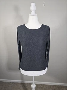 Kyodan Womens Top Shirt Size P/S GRAY Cross-Back Long Sleeve Comfort Jersey top - Picture 1 of 3