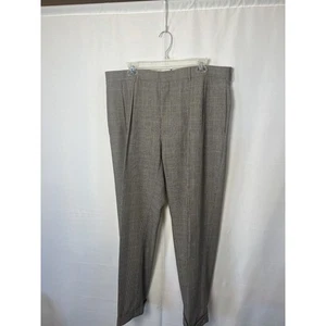 VINTAGE 80s 90s Polo Ralph Lauren Wool Trousers Pants 38x30 Pleated Houndstooth - Picture 1 of 5