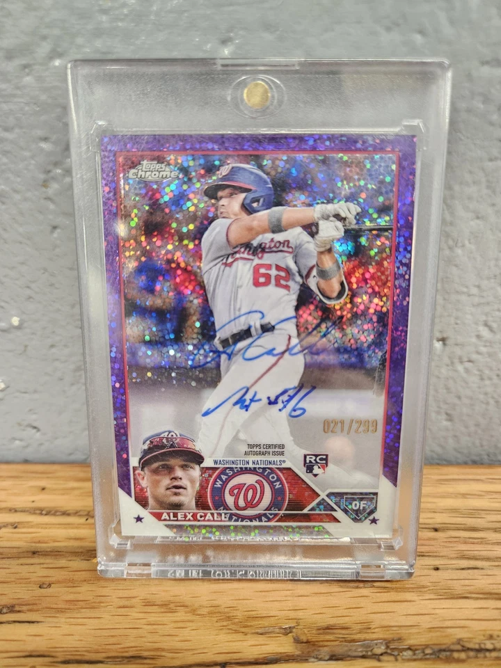 2023 Topps Chrome PURPLE SPECKLE REFRACTOR ROOKIE AUTO Alex Call 21/299 - Image 1 of 2