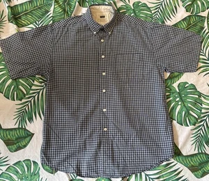 Haggar Mens Wrinkle Free Plaid Button Down Shirt Short Sleeve Cotton Size Large - Picture 1 of 10