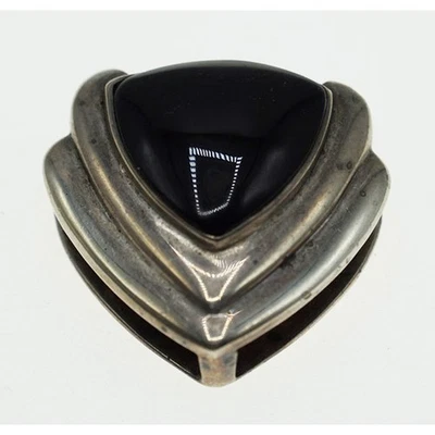 Gran Colgante De Ónix .925 De Plata De Ley Firmado Joyería De Moda - Imagen 1 de 4