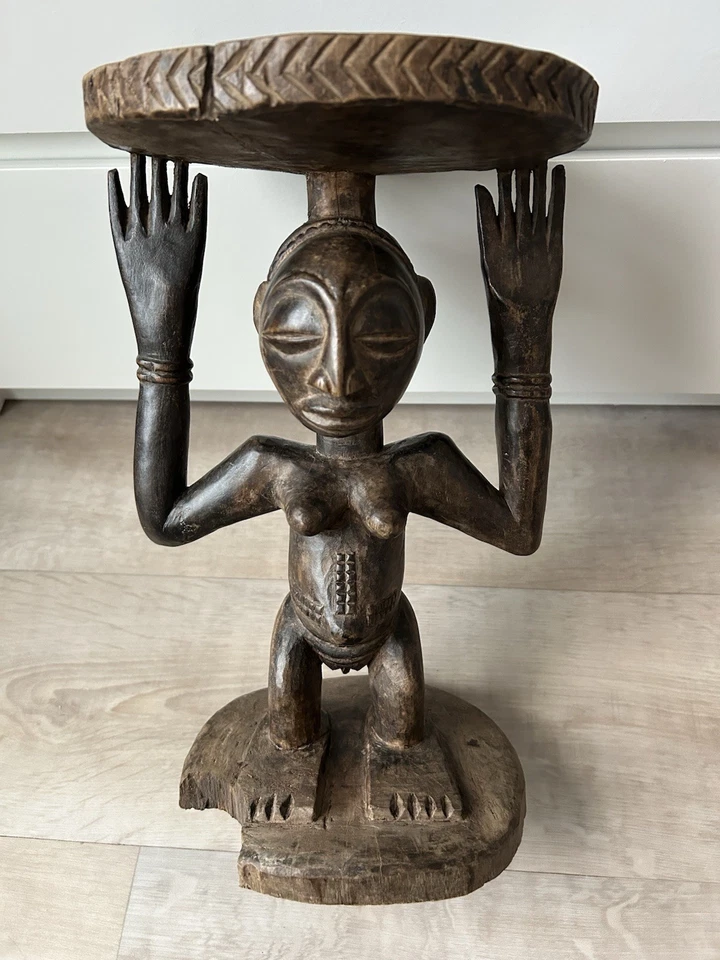 Siège cariatide Tabouret - Luba - RDC - Art africain - Photo 1/4