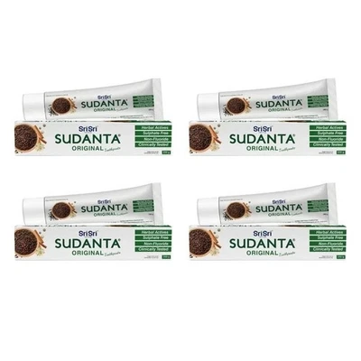 4XSri Sri Tattva Sudanta Ayurvedische Kräuterzahnpasta Ganz Natürlich 200gm - Bild 1 von 4