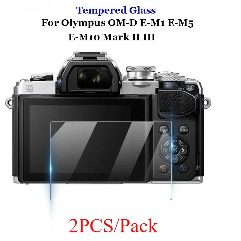 Olympus OM-D E-M1 E-M1X E-M5 E-M10 I II III IV Tempered Glass Screen Protector - Image 1 of 4