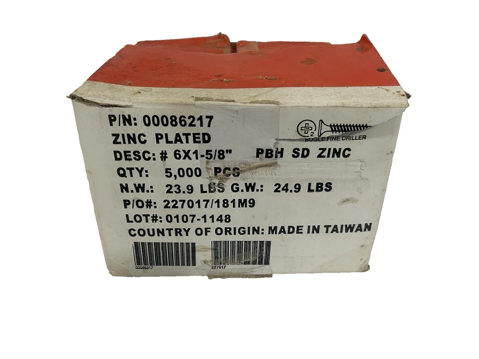 Lote de 16 libras de tornillos autoperforantes para paneles de yeso Hilti 6 x 1-5/8" PBH SD zinc 86217 Foto 1 de 4