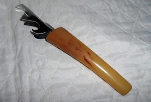 *REDUCED* Vintage Trav-L-Bar Can/Bottle Opener Butterscotch Bakelite Handle - Picture 1 of 6