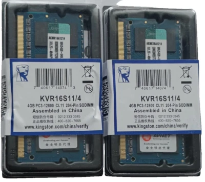 MEMORIE RAM KINGSTON 8 GB (2 x 4 GB) DDR3 1600 MHz - SODIMM LAPTOP PC PORTATILE - Immagine 1 di 4
