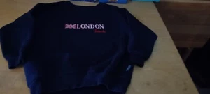 *NEW* Harrods Knightbridge Youth Sweatshirt Size 4-6 Navy Blue London Emboidery - Picture 1 of 4