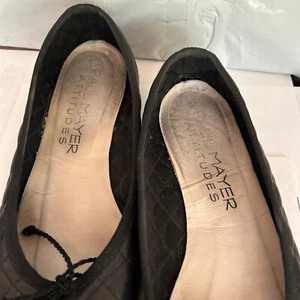 Paul Mayer Attitudes Cozy/Chelsea Black Patent Nappa Ballet Flat 8B - Picture 1 of 4