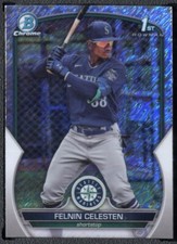 2023 Bowman Chrome Felnin Celesten Shimmer Refractor Mariners 1st Prospect