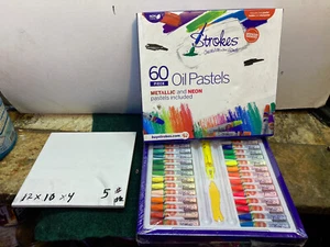 Premium Oil Pastels 60 Assorted Colors Non Toxic, PRE OWNED UN USED - Picture 1 of 3
