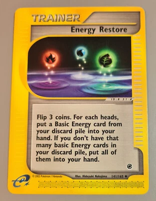 Energy Restore #138/165 (Trainer) Uncom. Expedition 2002 Pokemon EN Mint Vintage - Bild 1 von 3
