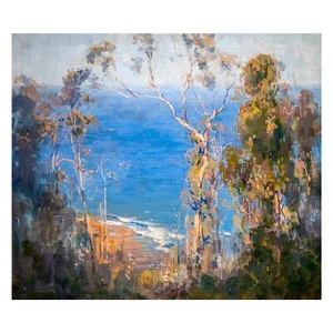 Arthur Streeton, Ocean Blue, Lorne, 1921, Canvas Print, 24" x 30" + Border - Picture 1 of 10