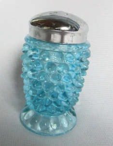 VINTAGE L E SMITH GLASS AQUA BLUE HOBNAIL REPLACEMENT SALT OR PEPPER SHAKER - Picture 1 of 3