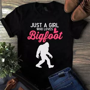 Just a Girl Who Loves Bigfoot Camping Gift Tshirt - Picture 1 of 1
