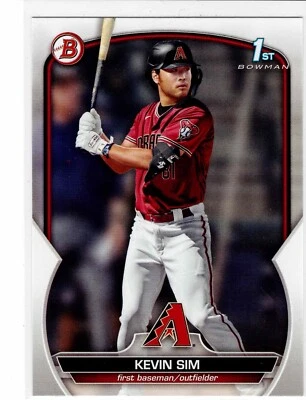 Kevin Sim Arizona Diamondbacks 2023 Bowman Draft 1st Bowman - Image 1 of 2
