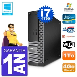 PC DELL 3020 SFF Intel i7-4790 RAM 4Go Scheibe 1To Dvd-Brenner Wifi W7 - Bild 1 von 3