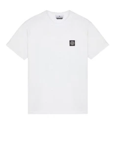 T-shirt bianca con toppa logo Stone Island dettaglio girocollo nuova senza etichette - Foto 1 di 3
